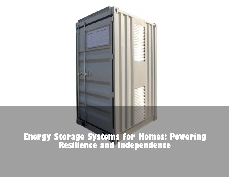 Energy Storage Systems for Homes: Powering Resilience and Independence