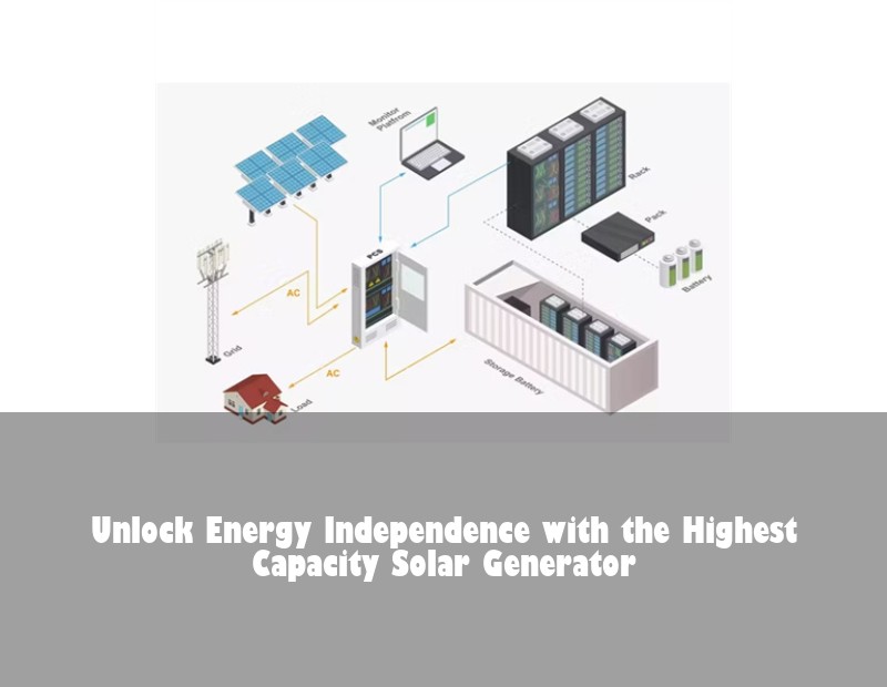 Unlock Energy Independence with the Highest Capacity Solar Generator