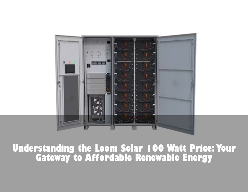 Understanding the Loom Solar 100 Watt Price: Your Gateway to Affordable Renewable Energy