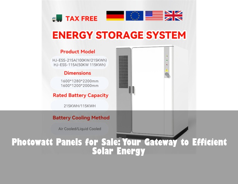 Photowatt Panels for Sale: Your Gateway to Efficient Solar Energy | Huijue Solar