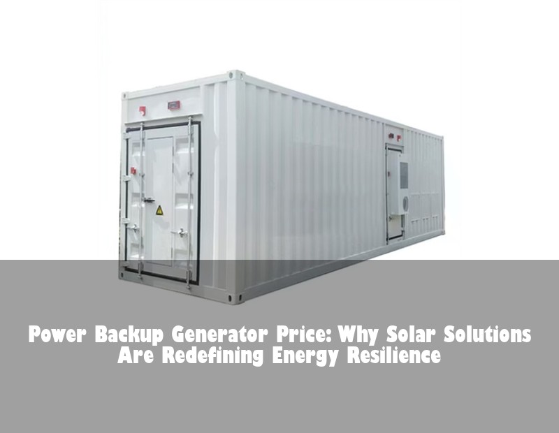 Power Backup Generator Price: Why Solar Solutions Are Redefining Energy Resilience