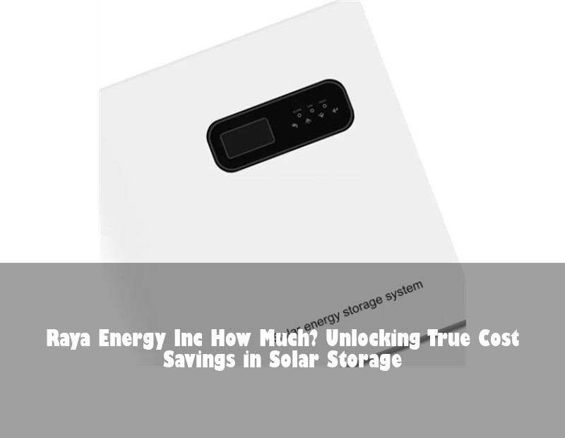 Raya Energy Inc How Much? Unlocking True Cost Savings in Solar Storage