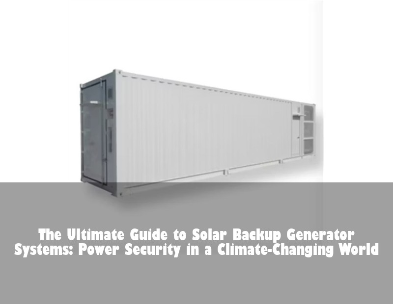 The Ultimate Guide to Solar Backup Generator Systems: Power Security in a Climate-Changing World | Huijue Solar