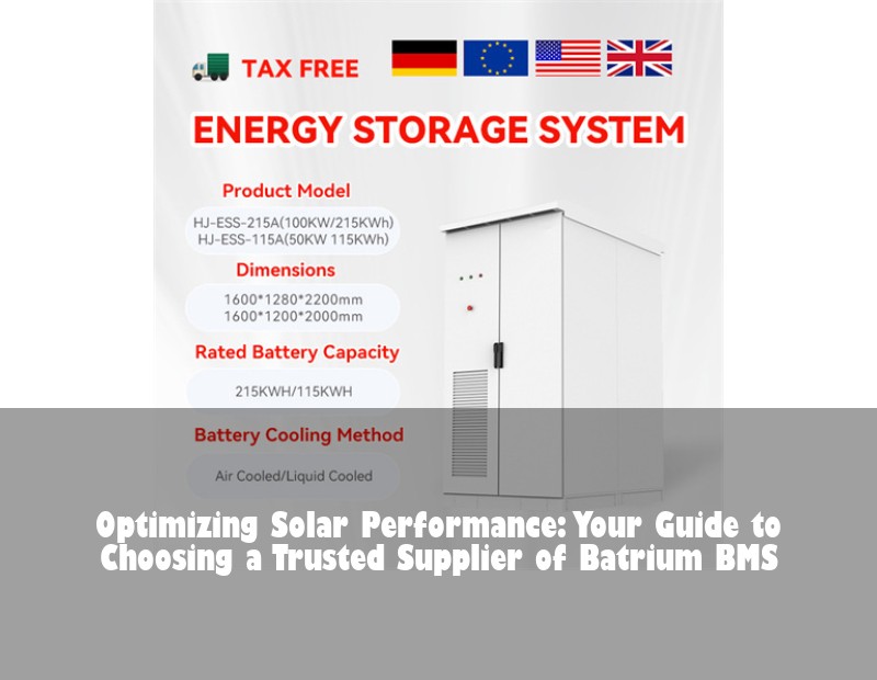 Optimizing Solar Performance: Your Guide to Choosing a Trusted Supplier of Batrium BMS